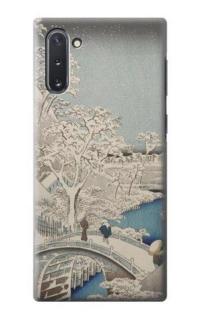 S3350 Utagawa Hiroshige Drum Bridge Yuhi Hill in Meguro Case Cover Custodia per Samsung Galaxy Note 10