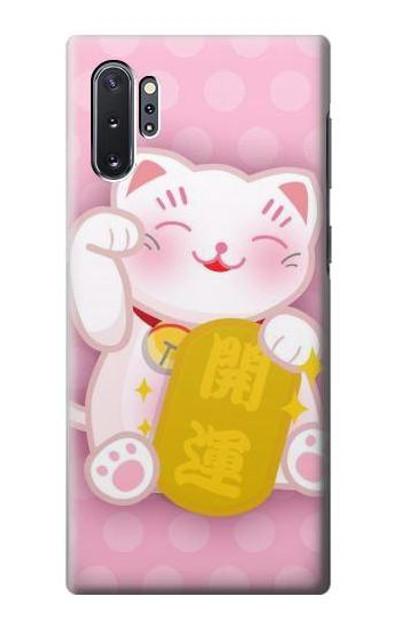 S3025 Pink Maneki Neko Lucky Cat Case Cover Custodia per Samsung Galaxy Note 10 Plus