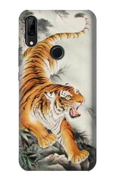 S2751 Chinese Tiger Brush Painting Case Cover Custodia per Huawei P Smart Z, Y9 Prime 2019