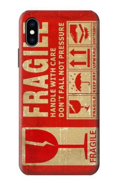 S3552 Vintage Fragile Label Art Case Cover Custodia per iPhone X, iPhone XS