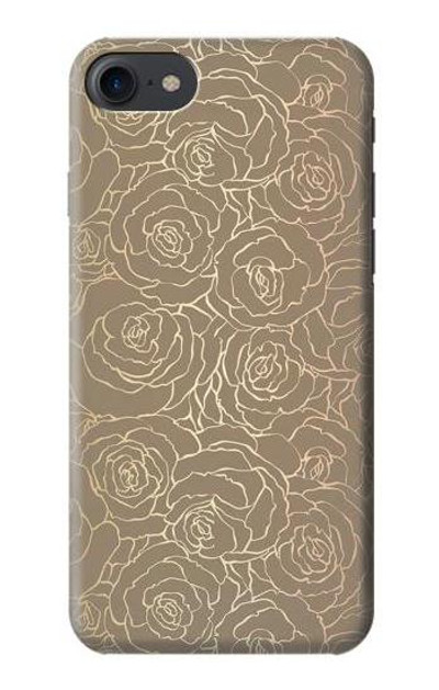 S3466 Gold Rose Pattern Case Cover Custodia per iPhone 7, iPhone 8
