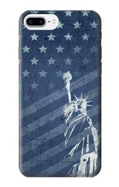 S3450 US Flag Liberty Statue Case Cover Custodia per iPhone 7 Plus, iPhone 8 Plus