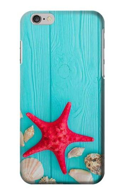 S3428 Aqua Wood Starfish Shell Case Cover Custodia per iPhone 6 6S