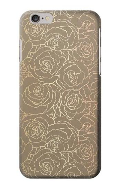 S3466 Gold Rose Pattern Case Cover Custodia per iPhone 6 6S
