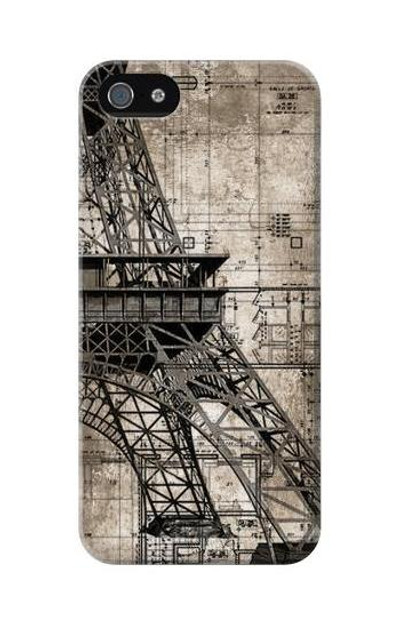 S3416 Eiffel Tower Blueprint Case Cover Custodia per iPhone 5C