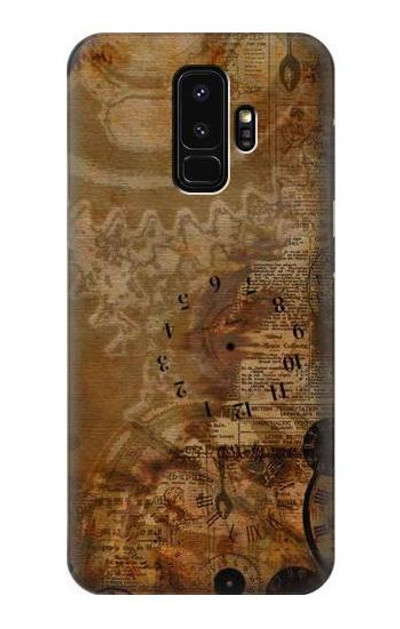 S3456 Vintage Paper Clock Steampunk Case Cover Custodia per Samsung Galaxy S9 Plus