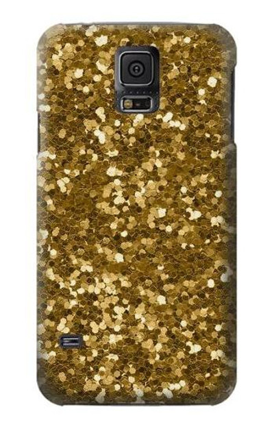 S3388 Gold Glitter Graphic Print Case Cover Custodia per Samsung Galaxy S5