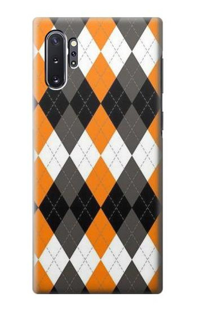 S3421 Black Orange White Argyle Plaid Case Cover Custodia per Samsung Galaxy Note 10 Plus