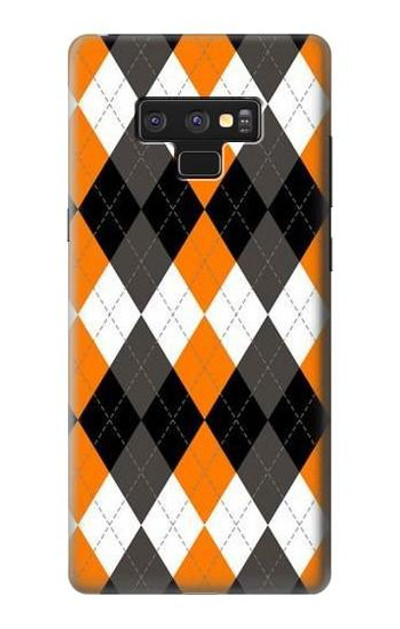 S3421 Black Orange White Argyle Plaid Case Cover Custodia per Note 9 Samsung Galaxy Note9