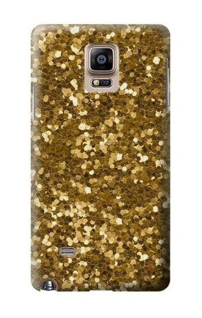 S3388 Gold Glitter Graphic Print Case Cover Custodia per Samsung Galaxy Note 4