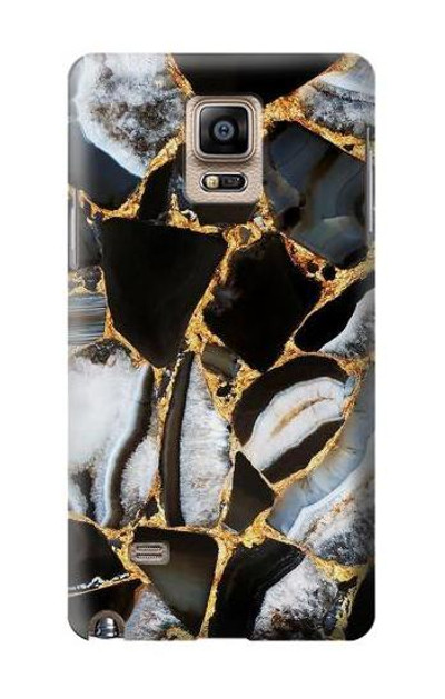 S3419 Gold Marble Graphic Print Case Cover Custodia per Samsung Galaxy Note 4