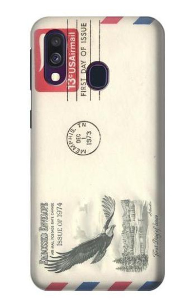 S3551 Vintage Airmail Envelope Art Case Cover Custodia per Samsung Galaxy A40