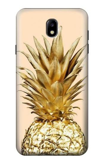 S3490 Gold Pineapple Case Cover Custodia per Samsung Galaxy J7 (2018), J7 Aero, J7 Top, J7 Aura, J7 Crown, J7 Refine, J7 Eon, J7 V 2nd Gen, J7 Star