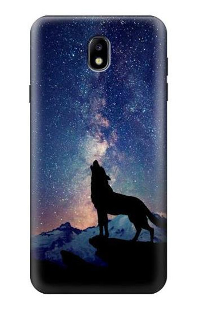 S3555 Wolf Howling Million Star Case Cover Custodia per Samsung Galaxy J7 (2018), J7 Aero, J7 Top, J7 Aura, J7 Crown, J7 Refine, J7 Eon, J7 V 2nd Gen, J7 Star