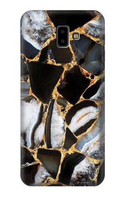 S3419 Gold Marble Graphic Print Case Cover Custodia per Samsung Galaxy J6+ (2018), J6 Plus (2018)