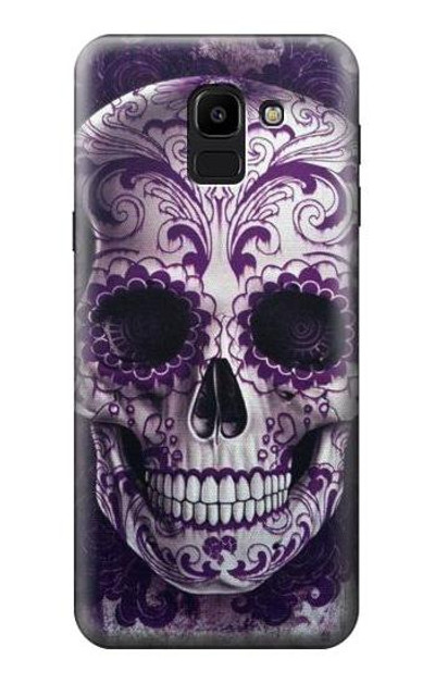 S3582 Purple Sugar Skull Case Cover Custodia per Samsung Galaxy J6 (2018)