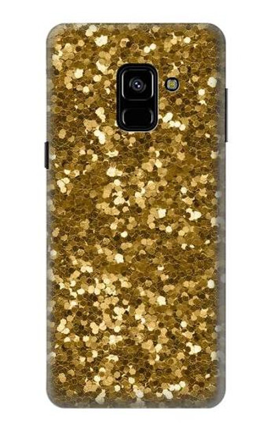 S3388 Gold Glitter Graphic Print Case Cover Custodia per Samsung Galaxy A8 (2018)