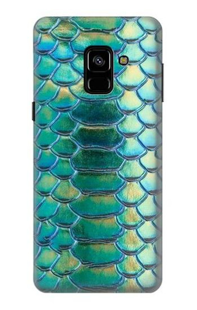 S3414 Green Snake Scale Graphic Print Case Cover Custodia per Samsung Galaxy A8 (2018)