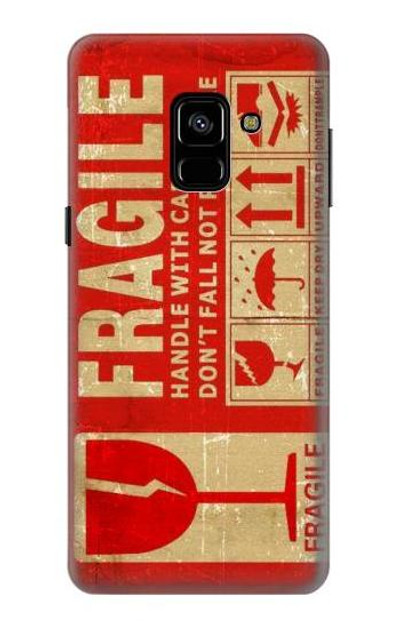 S3552 Vintage Fragile Label Art Case Cover Custodia per Samsung Galaxy A8 (2018)