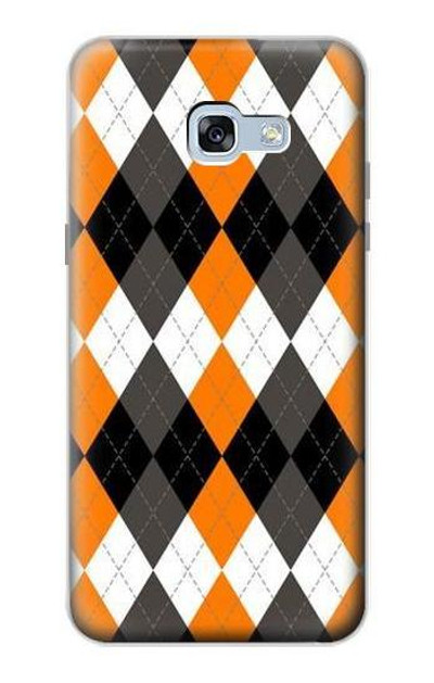 S3421 Black Orange White Argyle Plaid Case Cover Custodia per Samsung Galaxy A5 (2017)