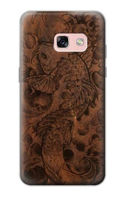 S3405 Fish Tattoo Leather Graphic Print Case Cover Custodia per Samsung Galaxy A3 (2017)