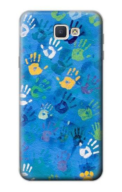 S3403 Hand Print Case Cover Custodia per Samsung Galaxy J7 Prime (SM-G610F)