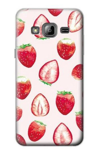 S3481 Strawberry Case Cover Custodia per Samsung Galaxy J3 (2016)