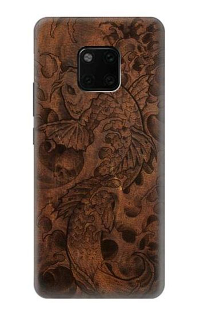 S3405 Fish Tattoo Leather Graphic Print Case Cover Custodia per Huawei Mate 20 Pro