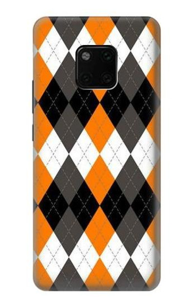 S3421 Black Orange White Argyle Plaid Case Cover Custodia per Huawei Mate 20 Pro