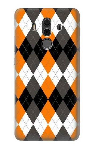 S3421 Black Orange White Argyle Plaid Case Cover Custodia per Huawei Mate 10 Pro, Porsche Design