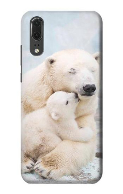 S3373 Polar Bear Hug Family Case Cover Custodia per Huawei P20