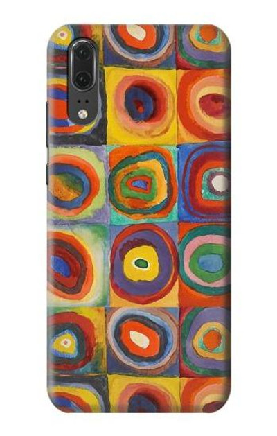 S3409 Squares Concentric Circles Case Cover Custodia per Huawei P20