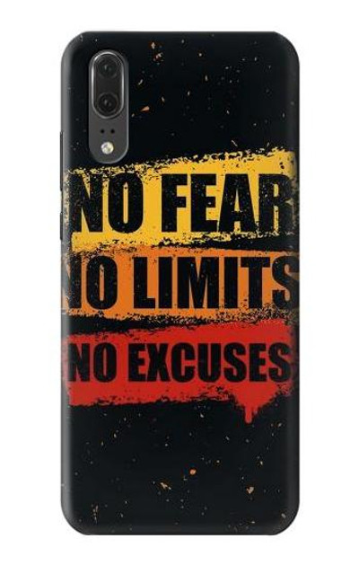 S3492 No Fear Limits Excuses Case Cover Custodia per Huawei P20