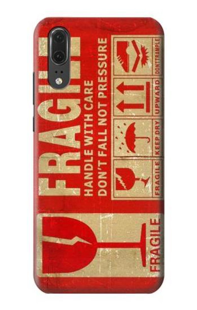 S3552 Vintage Fragile Label Art Case Cover Custodia per Huawei P20
