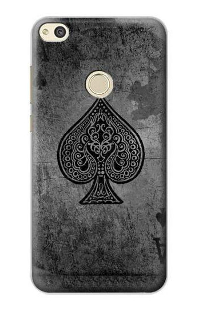 S3446 Black Ace Spade Case Cover Custodia per Huawei P8 Lite (2017)