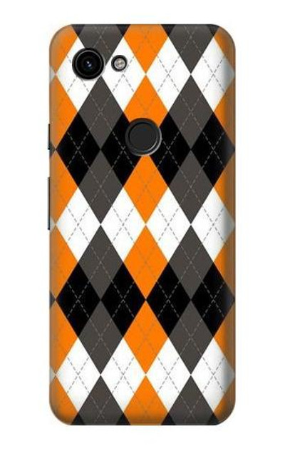 S3421 Black Orange White Argyle Plaid Case Cover Custodia per Google Pixel 3a
