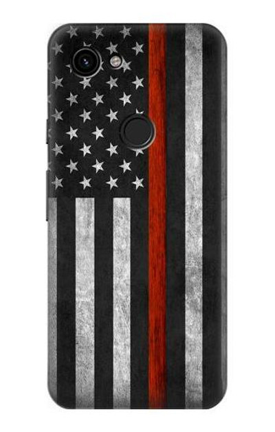 S3472 Firefighter Thin Red Line Flag Case Cover Custodia per Google Pixel 3a