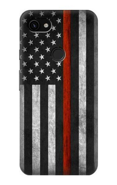 S3472 Firefighter Thin Red Line Flag Case Cover Custodia per Google Pixel 3a XL