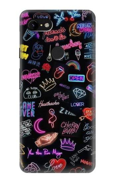 S3433 Vintage Neon Graphic Case Cover Custodia per Google Pixel 3 XL