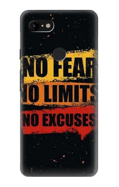 S3492 No Fear Limits Excuses Case Cover Custodia per Google Pixel 3 XL