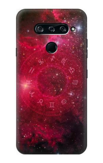 S3368 Zodiac Red Galaxy Case Cover Custodia per LG V40, LG V40 ThinQ