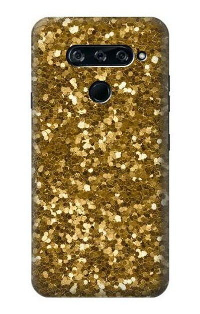 S3388 Gold Glitter Graphic Print Case Cover Custodia per LG V40, LG V40 ThinQ