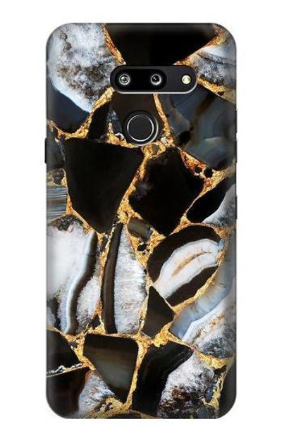 S3419 Gold Marble Graphic Print Case Cover Custodia per LG G8 ThinQ