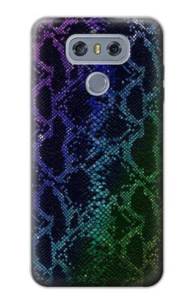 S3366 Rainbow Python Skin Graphic Print Case Cover Custodia per LG G6