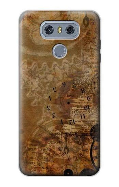 S3456 Vintage Paper Clock Steampunk Case Cover Custodia per LG G6