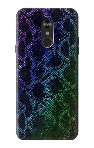 S3366 Rainbow Python Skin Graphic Print Case Cover Custodia per LG Q Stylo 4, LG Q Stylus