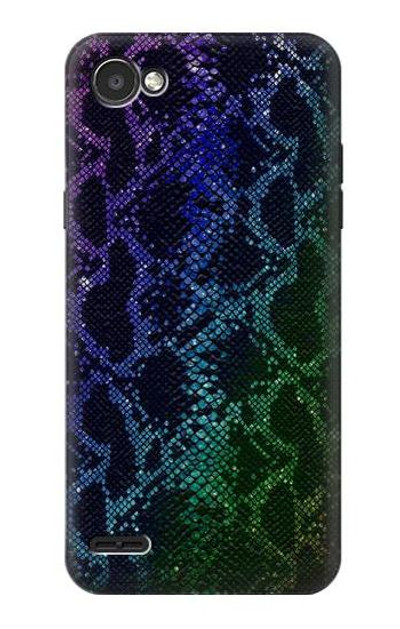 S3366 Rainbow Python Skin Graphic Print Case Cover Custodia per LG Q6