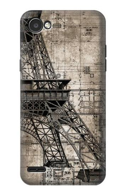 S3416 Eiffel Tower Blueprint Case Cover Custodia per LG Q6