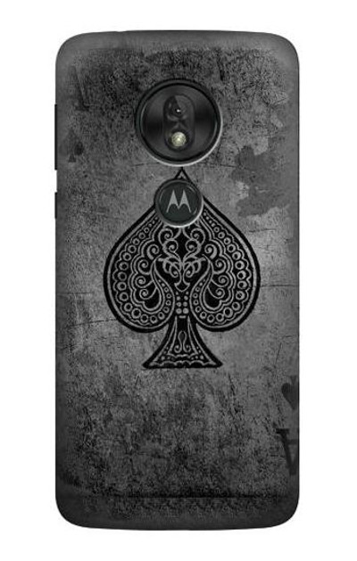 S3446 Black Ace Spade Case Cover Custodia per Motorola Moto G7 Play