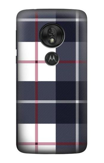 S3452 Plaid Fabric Pattern Case Cover Custodia per Motorola Moto G7 Power